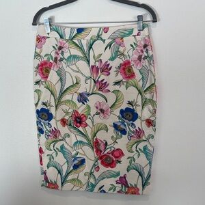 Ann Taylor Vibrant Floral Pencil Skirt